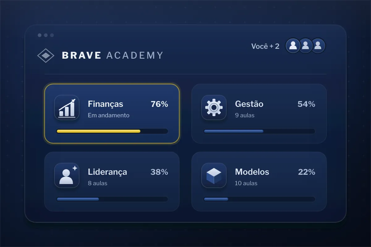 Ilustração do bônus Brave Academy: plataforma de cursos