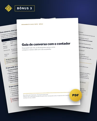 Capa do bônus 3, Guia de conversa com o contador: páginas do PDF em leque